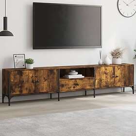 vidaXL TV Stand with drawer smoked oak 200x25x44 cm constructed wood 838990
