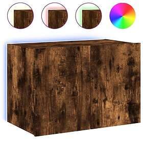 vidaXL Väggmonterad TV Stand LED rökfärgad ek 60x35x41 cm 837310