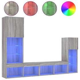 vidaXL TV Stand 4 parts LED grey sonoma engineered wood 3216652