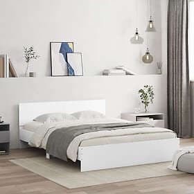 vidaXL Bed Frame med huvudgavel vit 140x200 cm 3207483