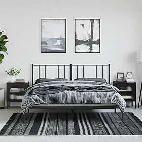 vidaXL Sängbord 2 st svart 50x35x60 cm glas och stål 3211825