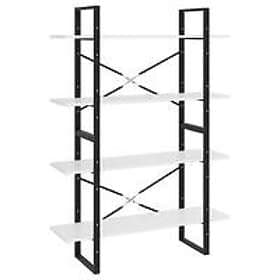 vidaXL Bokhylla 4 hyllplan vit 100x30x140 cm spånskiva 806477