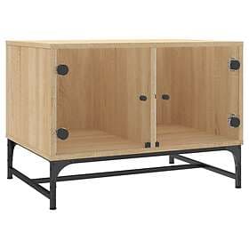 vidaXL Soffbord med glasdörrar sonoma-ek 68.5x50x50 cm 836541