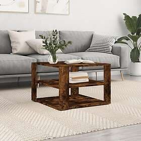 vidaXL Soffbord rökfärgad ek 59.5x59.5x40 cm konstruerat trä 834254