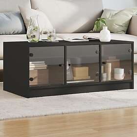 vidaXL Soffbord med glasdörrar svart 102x50x42 cm 836414