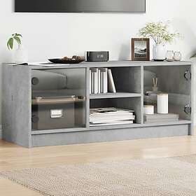 vidaXL TV Stand med glasdörrar betonggrå 102x37x42 cm 836374