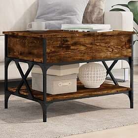 vidaXL Coffee Table 70x50x50 cm Smoked Oak Engineered Wood and Metal 845353