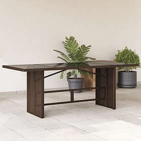 vidaXL Garden Table with glass top brown 190x80x74 cm polyrattan 365305