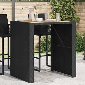 vidaXL Trädgårdsbord med akaciaträ svart 105x80x110 cm konstrotting 368696