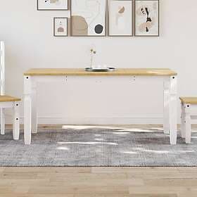 vidaXL Matbord Corona vit 160x80x75 cm massiv furu 4005719