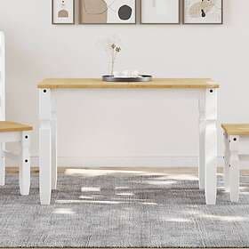 vidaXL Matbord Corona vit 112x60x75 cm massiv furu 4005716