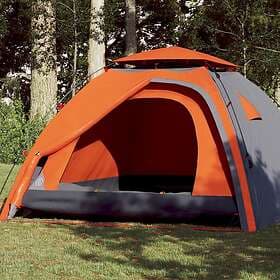 vidaXL Family Tent dome 4 person gray and orange quick setup 4004244