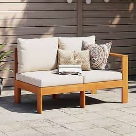 vidaXL Garden sofa with 1 armrest with cushions 2-seat solid acacia wood 367624