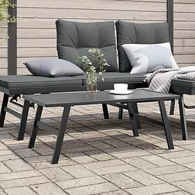 vidaXL Garden Table black 90x45x35 cm powder-coated steel 4008106