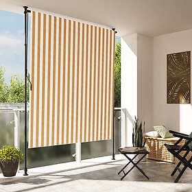 vidaXL Roller Blind Outdoor 150x270 cm Orange White Fabric&Steel