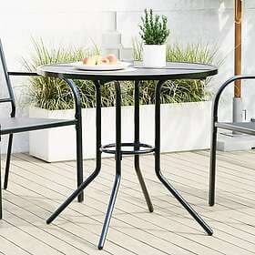 vidaXL Trädgårdsbord rund antracit Ø80x72,5 cm pulverlackerat stål 4009263