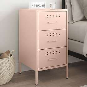vidaXL Sängskåp rosa 36x39x68 cm kallvalsat stål 843080