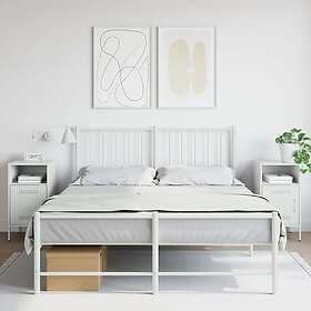 vidaXL Sängskåp 2 st vit 36x39x68 cm kallvalsat stål 843077