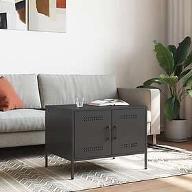vidaXL Soffbord svart 68x50x50,5 cm kallvalsat stål 843030