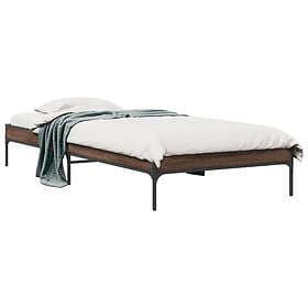 vidaXL Sängram brun ek 90x200 cm konstruerat trä och metall