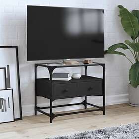 vidaXL Tv-bänk med glasskiva svart 60x35x51 cm konstruerat trä 846054