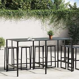 vidaXL Bar Table black 200x100x110 cm powder-coated steel 3301419
