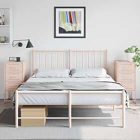 vidaXL Nightstand Set of 2 Pink Steel 36x39x78cm 846581