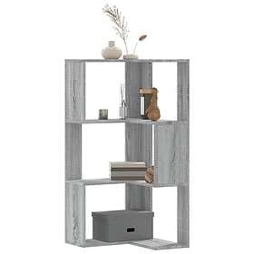 vidaXL Bokhylla Corner 3 Shelf Grey Sonoma 50x50x102cm Engineered Wood 852596