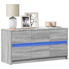 vidaXL Tv-bänk med LEDs grå sonoma 100x34x50 cm konstruerat trä 852220