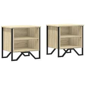 vidaXL Sängbord 2 st sonoma-ek 40x30x40 cm konstruerat trä