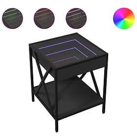 vidaXL Soffbord med Infinity LEDs svart 40x40x49 cm
