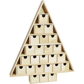 Wooden Christmas Tree Advent Calendar