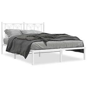 vidaXL Sängram med huvudgavel metall vit 140x200 cm