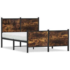 vidaXL Sängram utan madrass metall rökfärgad ek 120x200 cm