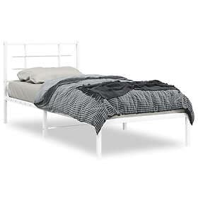 vidaXL Bed Frame with headboard metal white 90x200 cm