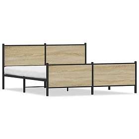 vidaXL Sängram utan madrass metall sonoma-ek 200x200 cm