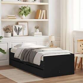 vidaXL Bed Frame with drawers black 75x190 cm
