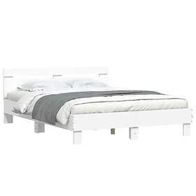 vidaXL Bed Frame with headboard white 150x200 cm engineered wood