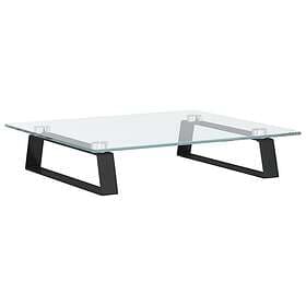 vidaXL TV Stand 40x35x8 cm tempered glass and metal black