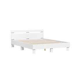 vidaXL Sängram med huvudgavel vit 140x190 cm konstruerat trä