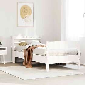 vidaXL Sängram utan madrass vit 75x190 cm massiv furu