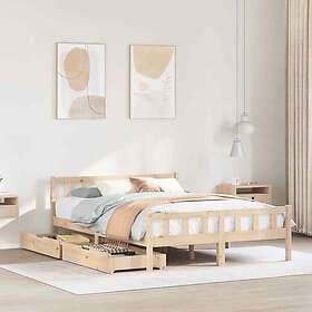 vidaXL Sängram utan madrass 120x190 cm massiv furu