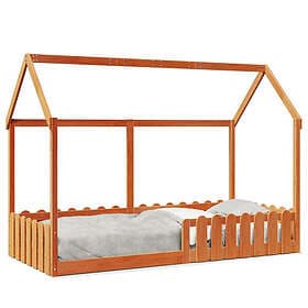 vidaXL Bed Frame with house frame 90x200 cm solid pine