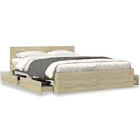 vidaXL Bed Frame 150x200 cm sonoma oak engineered wood