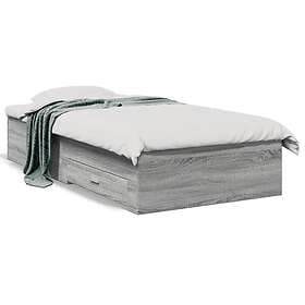 vidaXL Bed Frame with drawers grey sonoma 90x190 cm engineered wood