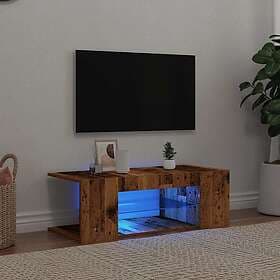 vidaXL TV Stand with LED lights aged wood 90x39x30 cm engineered wood