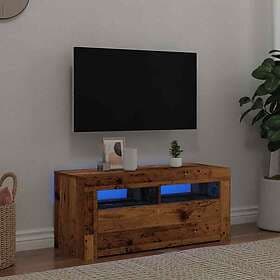 vidaXL TV-bänk med LED-lampor åldrat trä 90x35x40 cm konstruerat trä