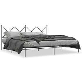 vidaXL Sängram med huvudgavel metall svart 193x203 cm