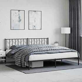 vidaXL Sängram med huvudgavel metall svart 193x203 cm