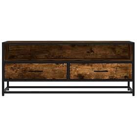 vidaXL TV Stand brown oak 100x34.5x40 cm constructed wood and metal